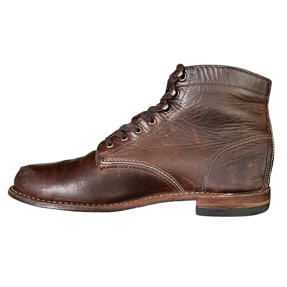 Wolverine 1000 Mile Mens Brown Leather Boots Made in‎ USA W05301 Size 10.5 D